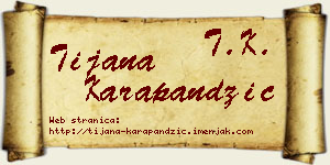 Tijana Karapandžić vizit kartica